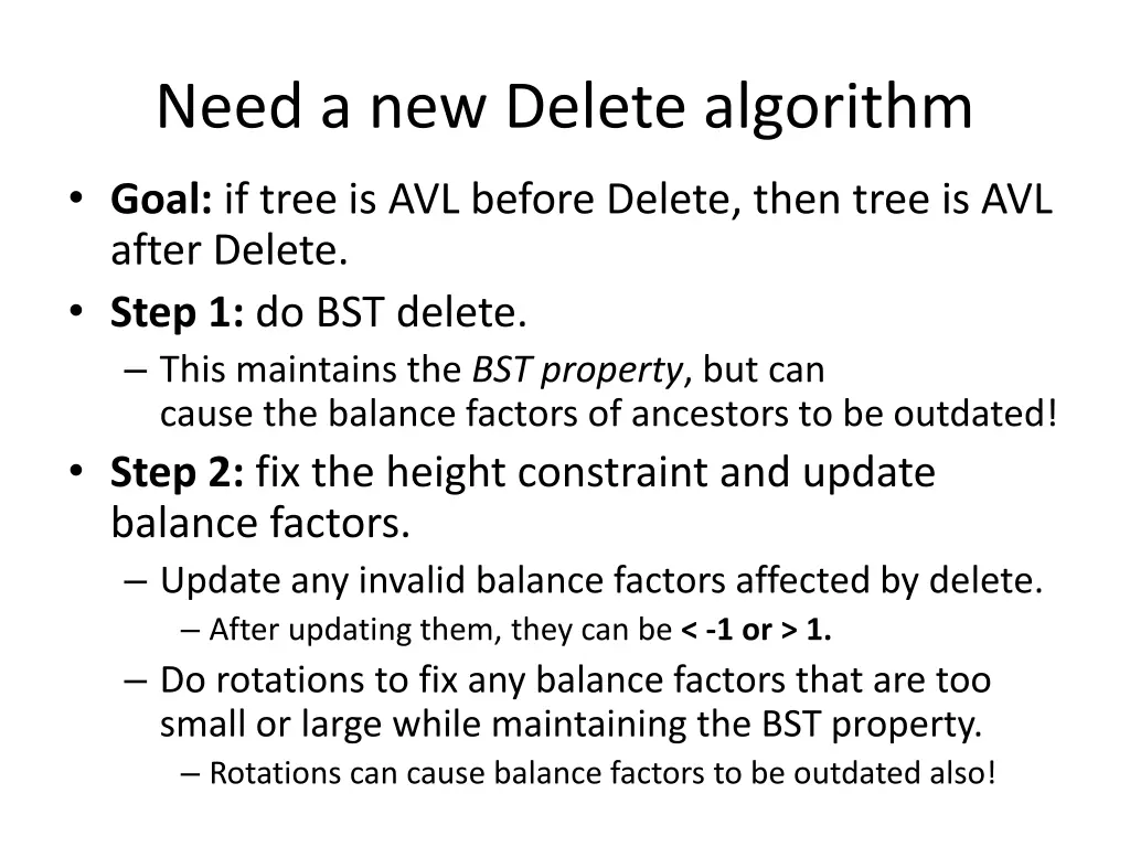need a new delete algorithm