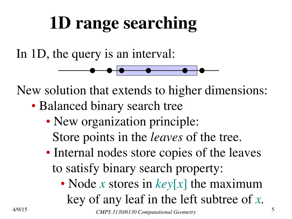 1d range searching 1