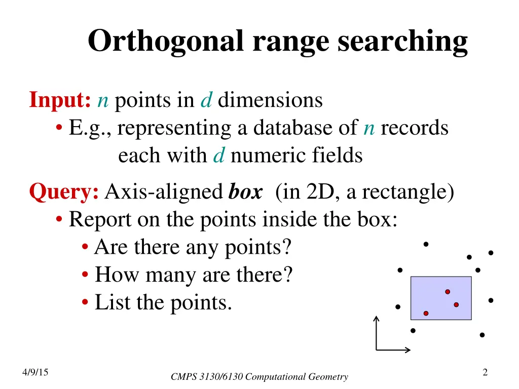 orthogonal range searching