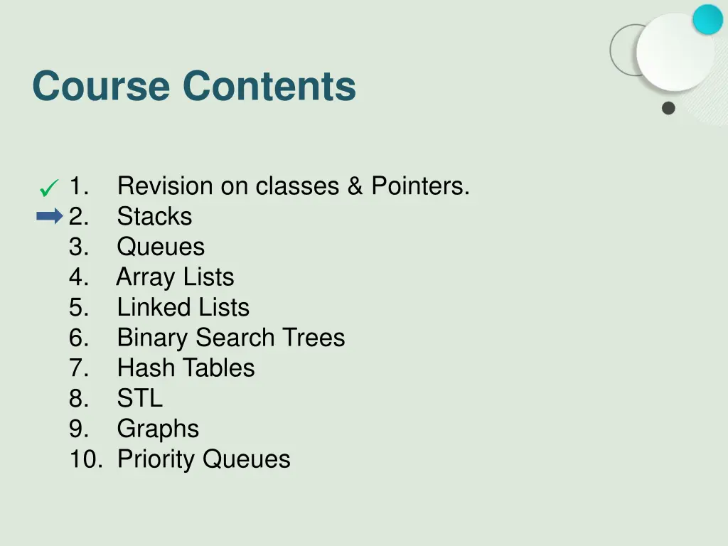 course contents