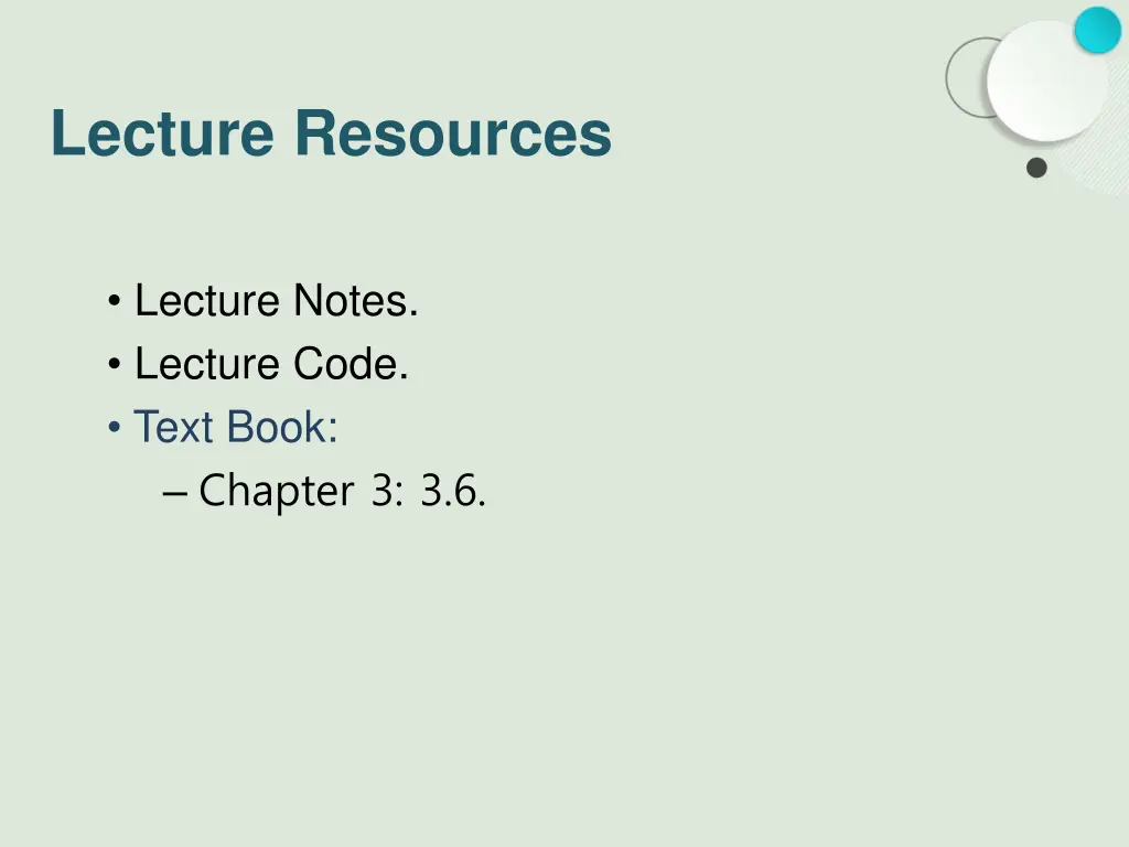 lecture resources