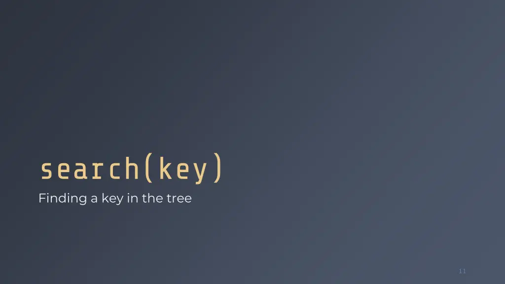 search key finding a key in the tree