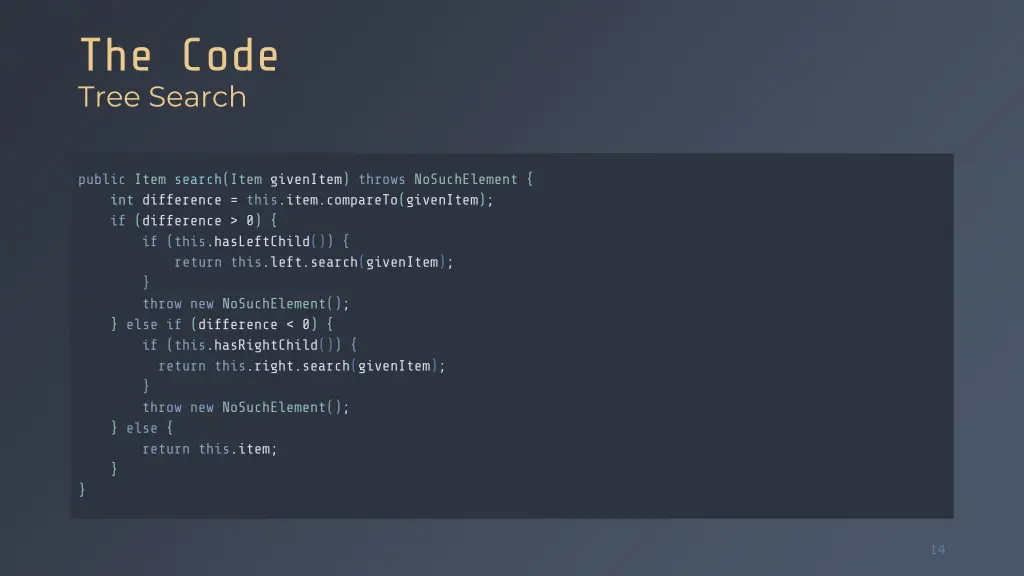 the code tree search