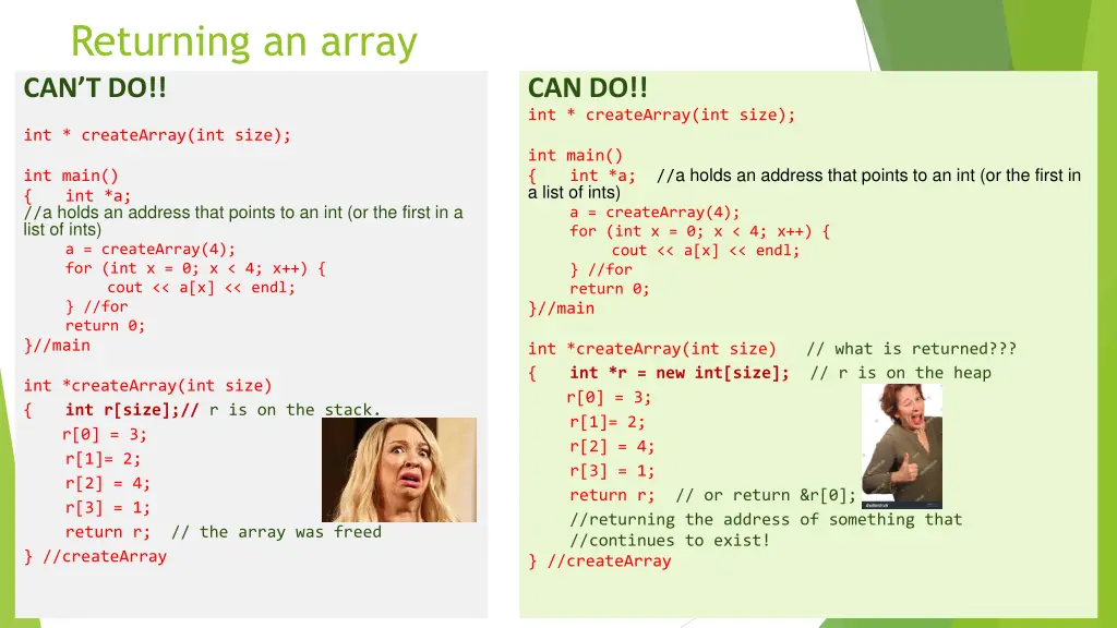 returning an array can t do
