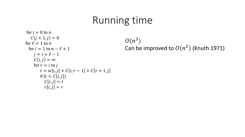 running time