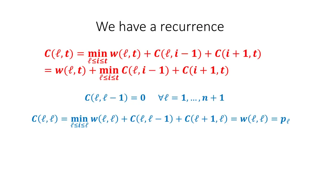 we have a recurrence