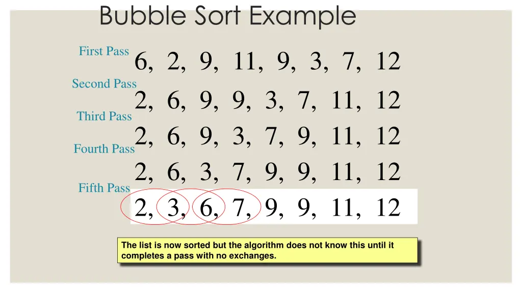 bubble sort example 4