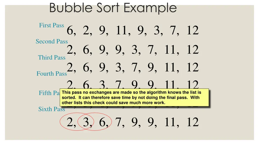 bubble sort example 5