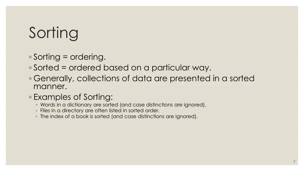 sorting