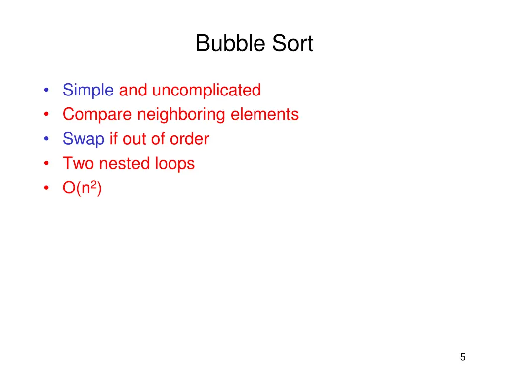 bubble sort