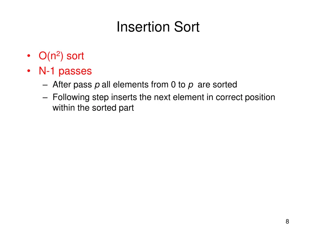 insertion sort
