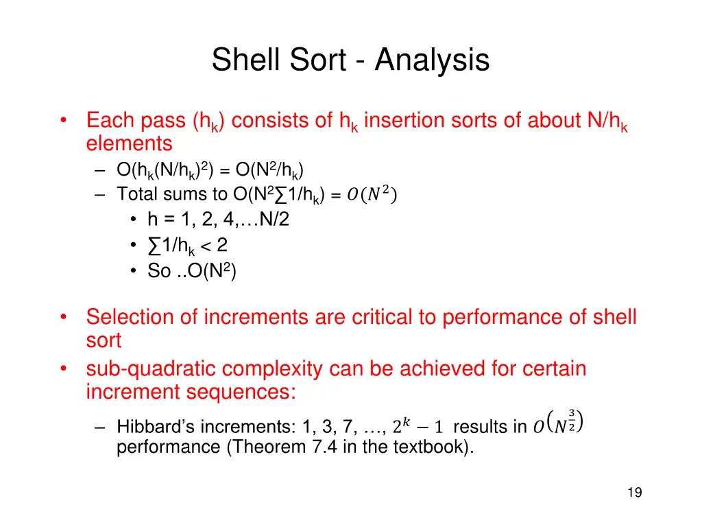 shell sort analysis