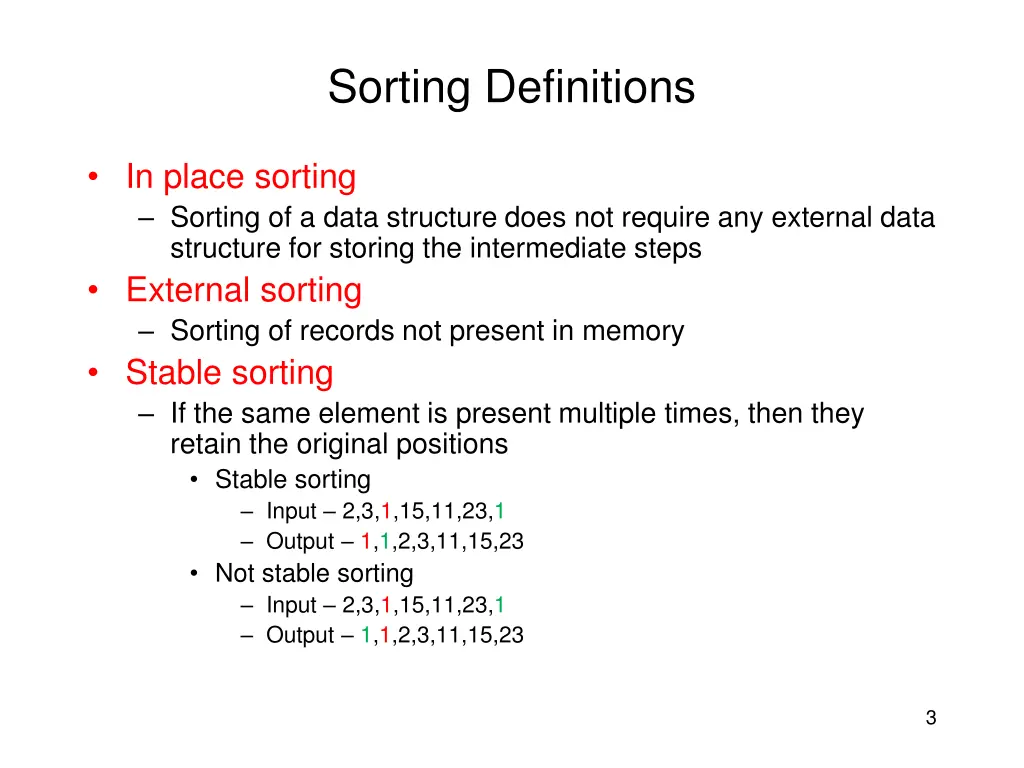 sorting definitions