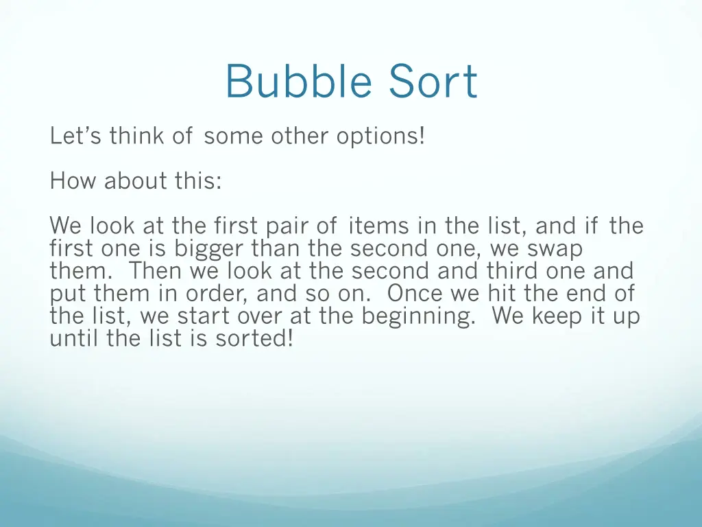 bubble sort