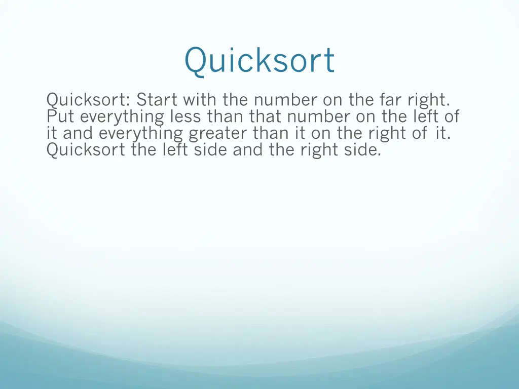 quicksort
