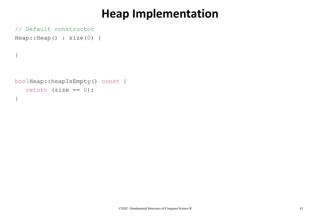 heap implementation 1