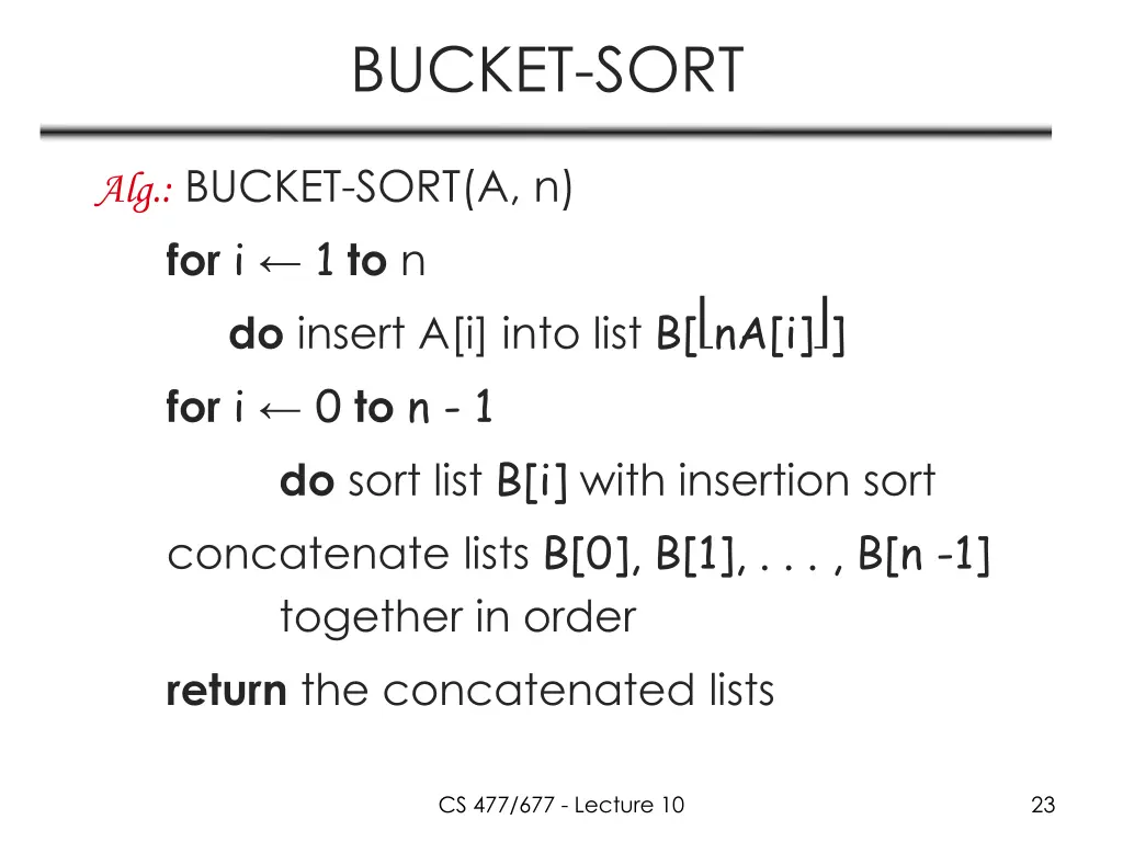 bucket sort 1