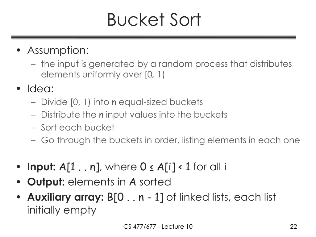 bucket sort