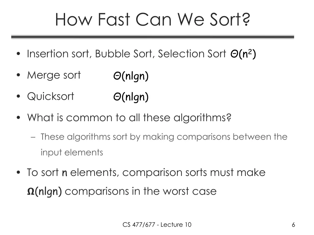 how fast can we sort
