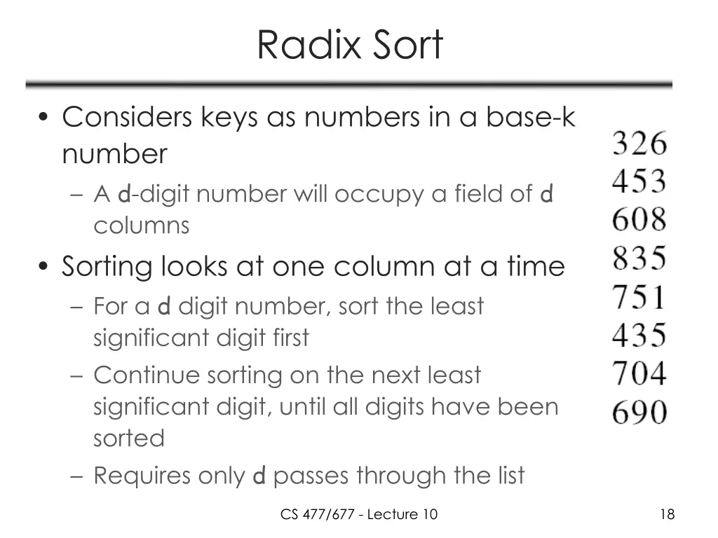 radix sort