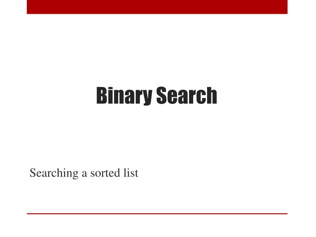 binary search