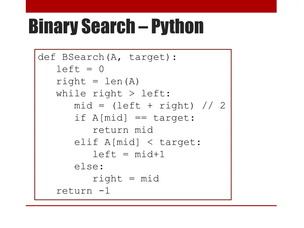 binary search python