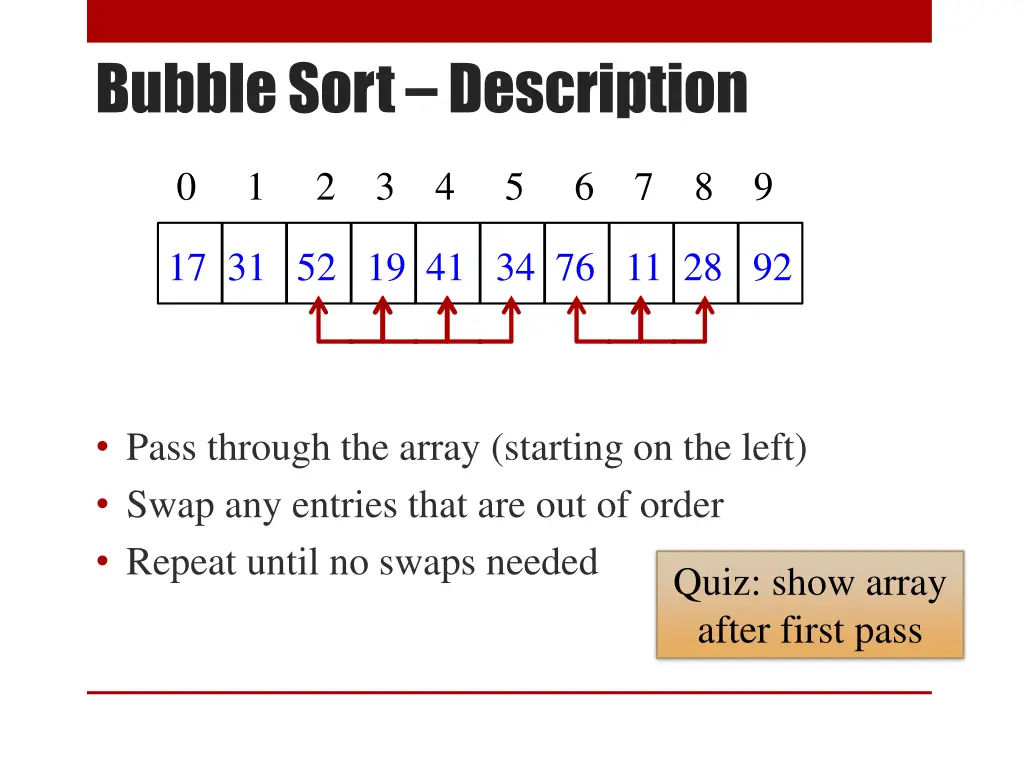 bubble sort description