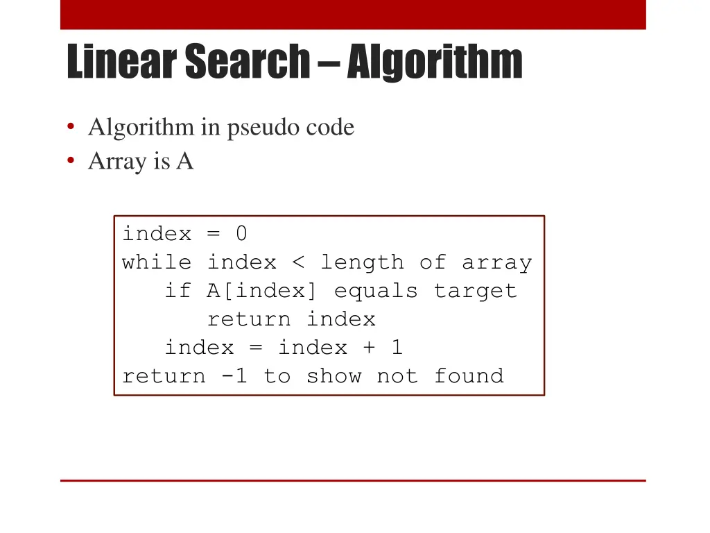 linear search algorithm
