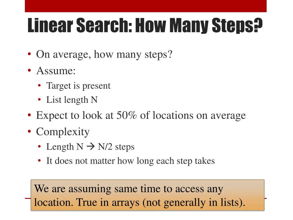 linear search how many steps