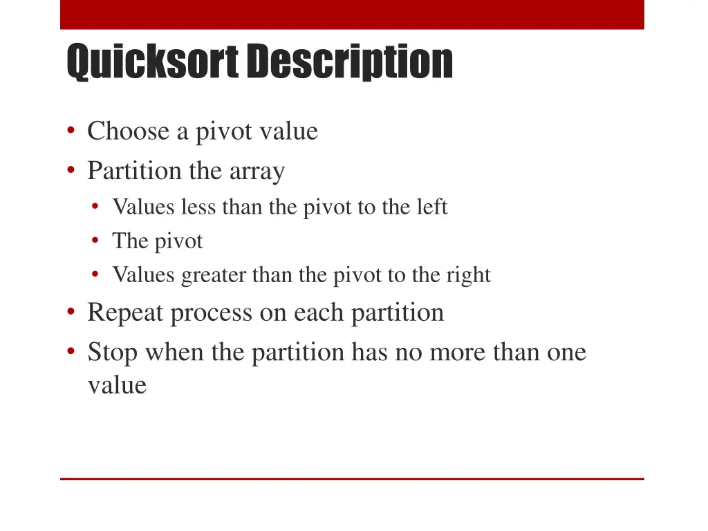 quicksort description