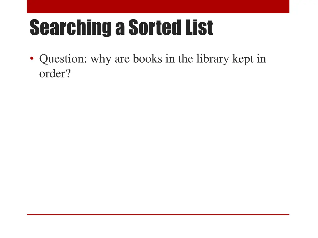 searching a sorted list
