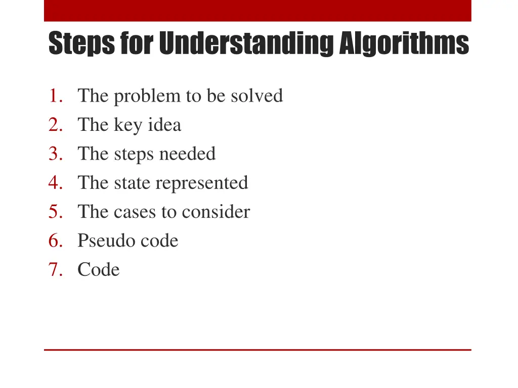 steps for understanding algorithms