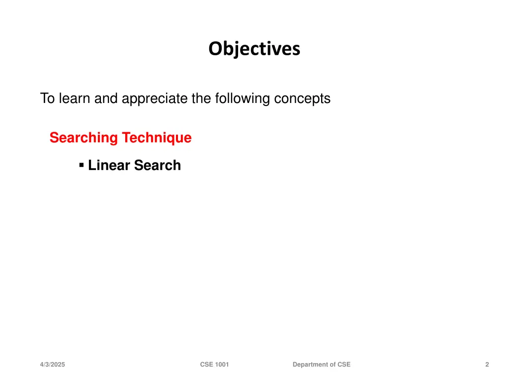 objectives
