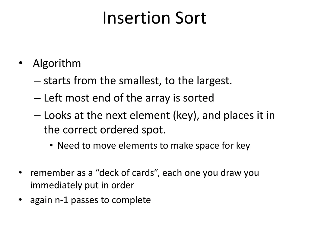 insertion sort