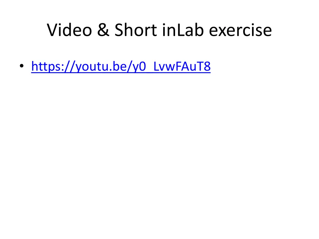 video short inlab exercise 1