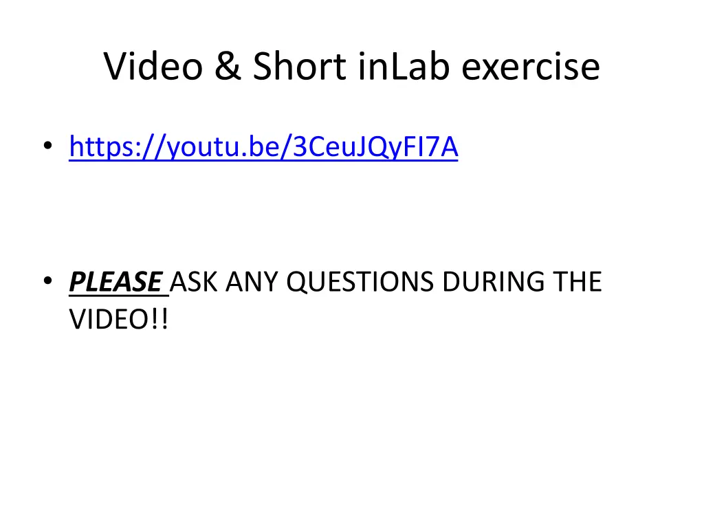 video short inlab exercise