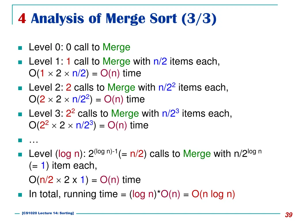 4 analysis of merge sort 3 3