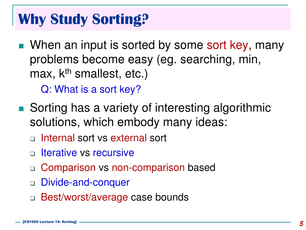 why study sorting