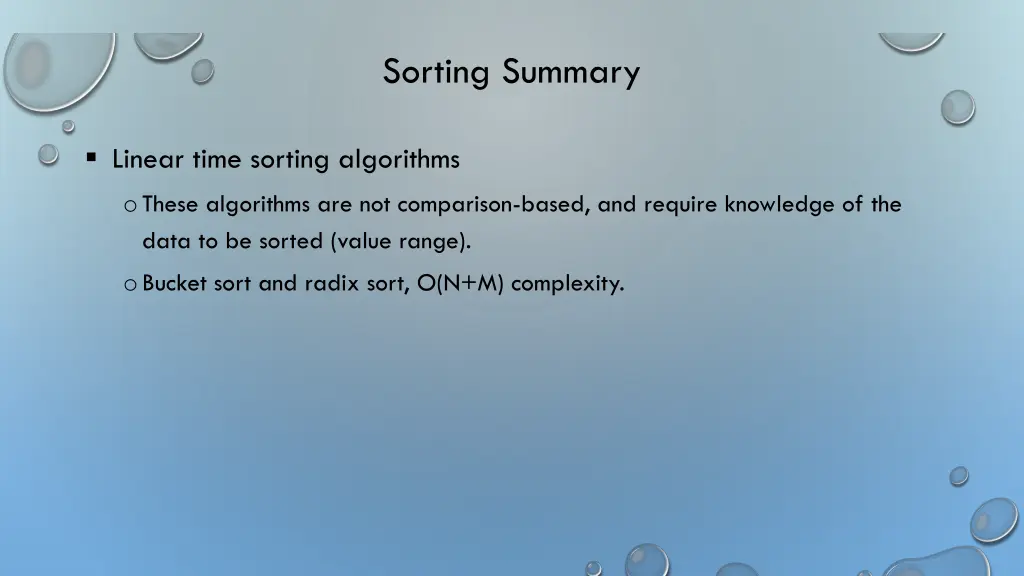 sorting summary 2