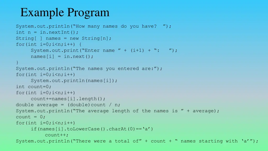 example program