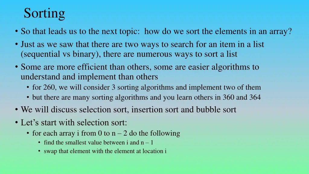 sorting
