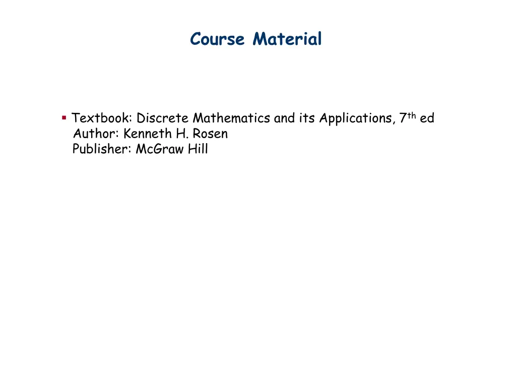 course material