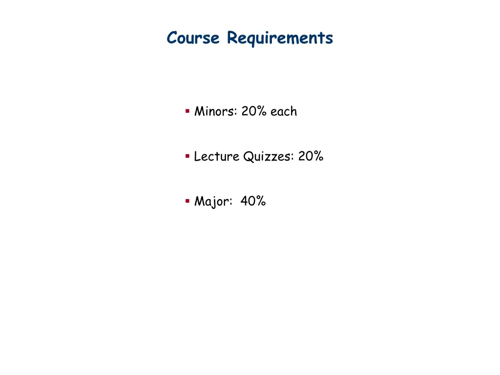 course requirements