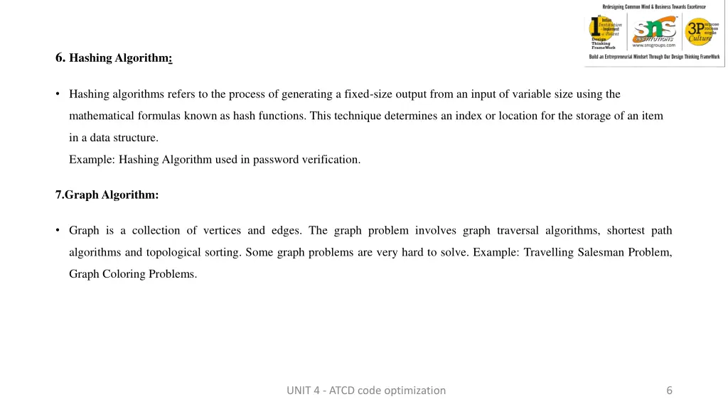 6 hashing algorithm