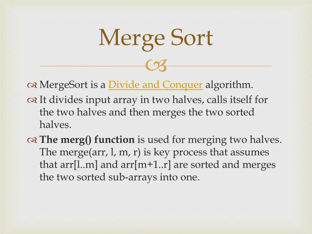 merge sort