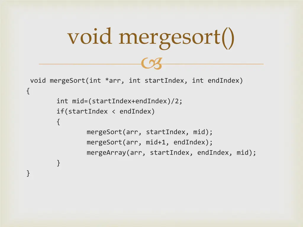 void mergesort
