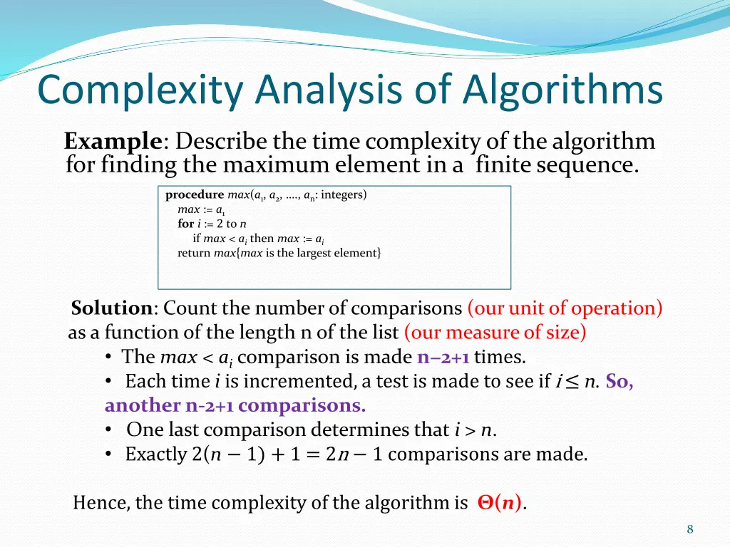 complexity analysis of algorithms