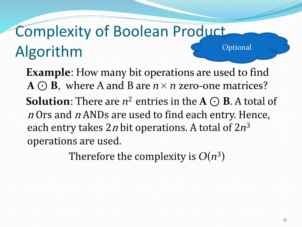 complexity of boolean product algorithm