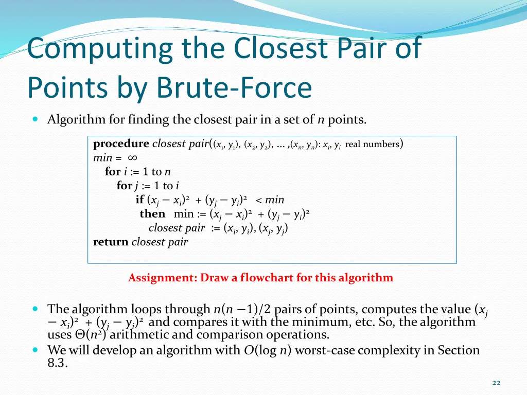 computing the closest pair of points by brute 1