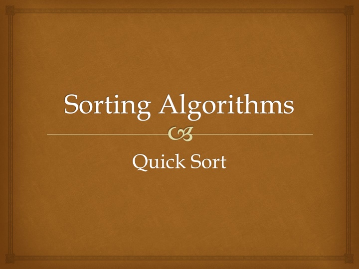 sorting algorithms